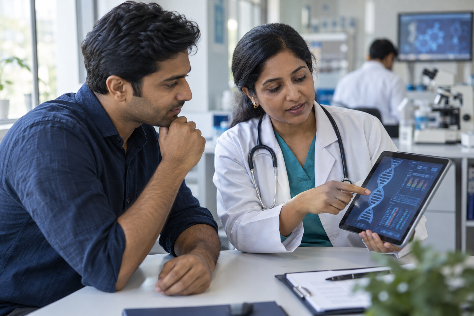 Illustrative preventive genomics digital marketing and consumer education journey